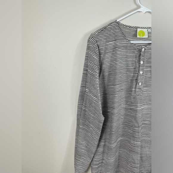 SeeDesign Women's Striped Gray and White Dress Long Sleeve Summer Cotton Size L - Picture 2 of 16